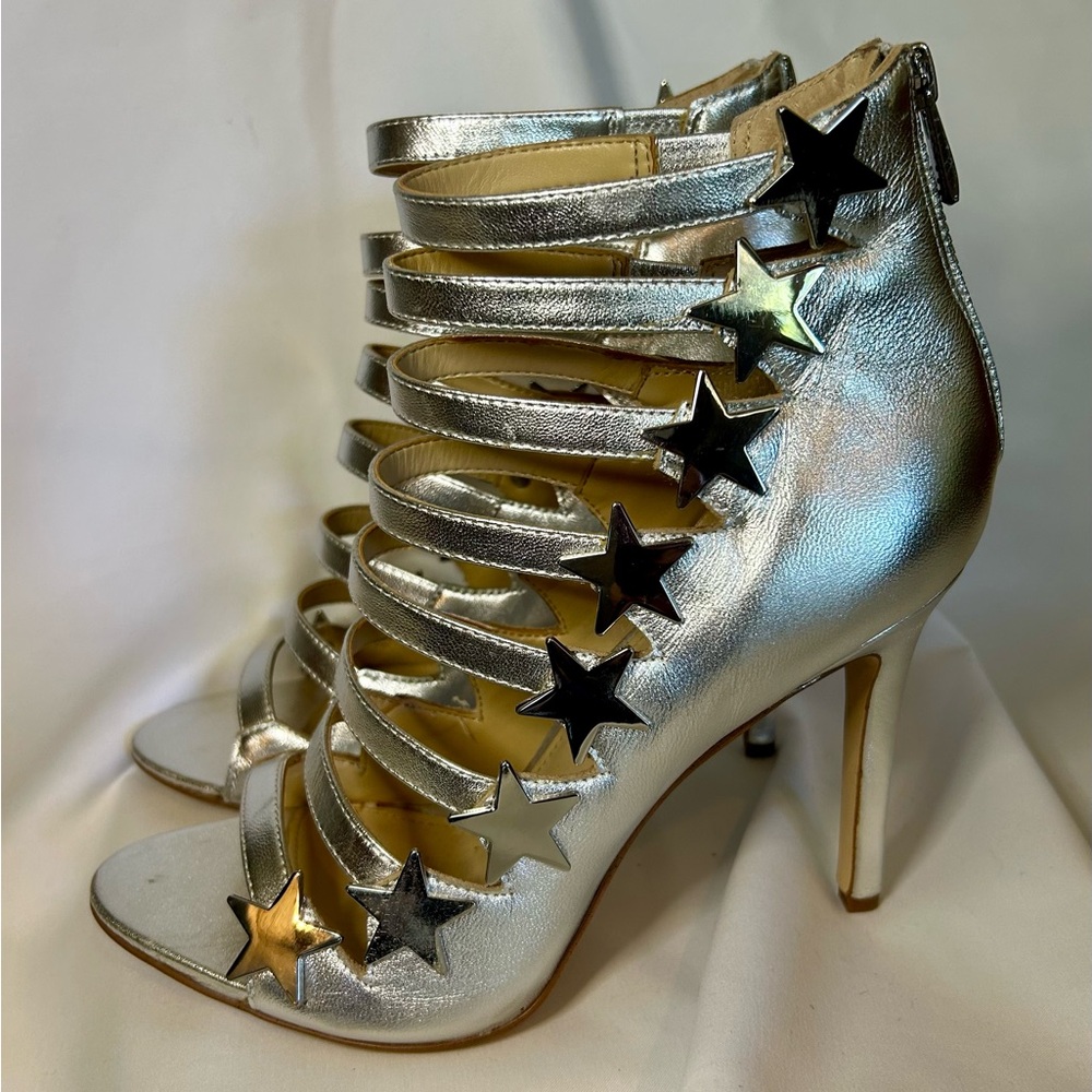 Silver Star Strappy Stilettos